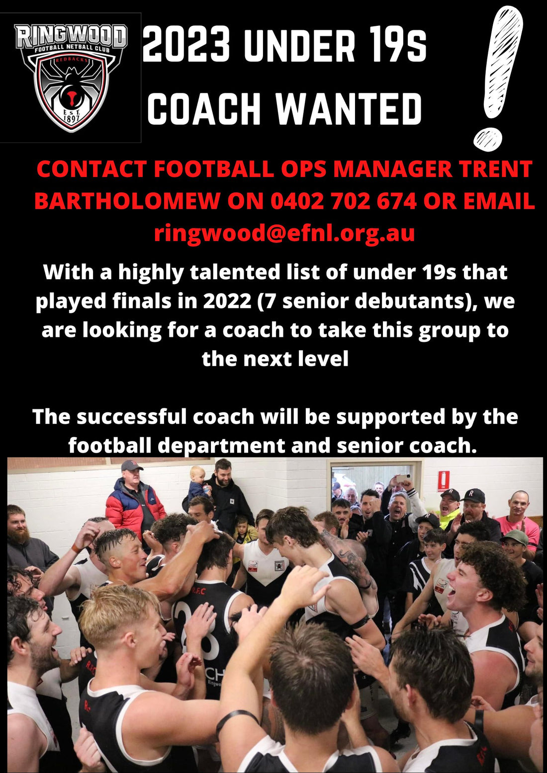 2023 Under 19s Coach Wanted